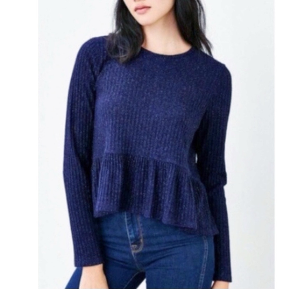 Urban Outfitters Ribbed Peplum Sweater